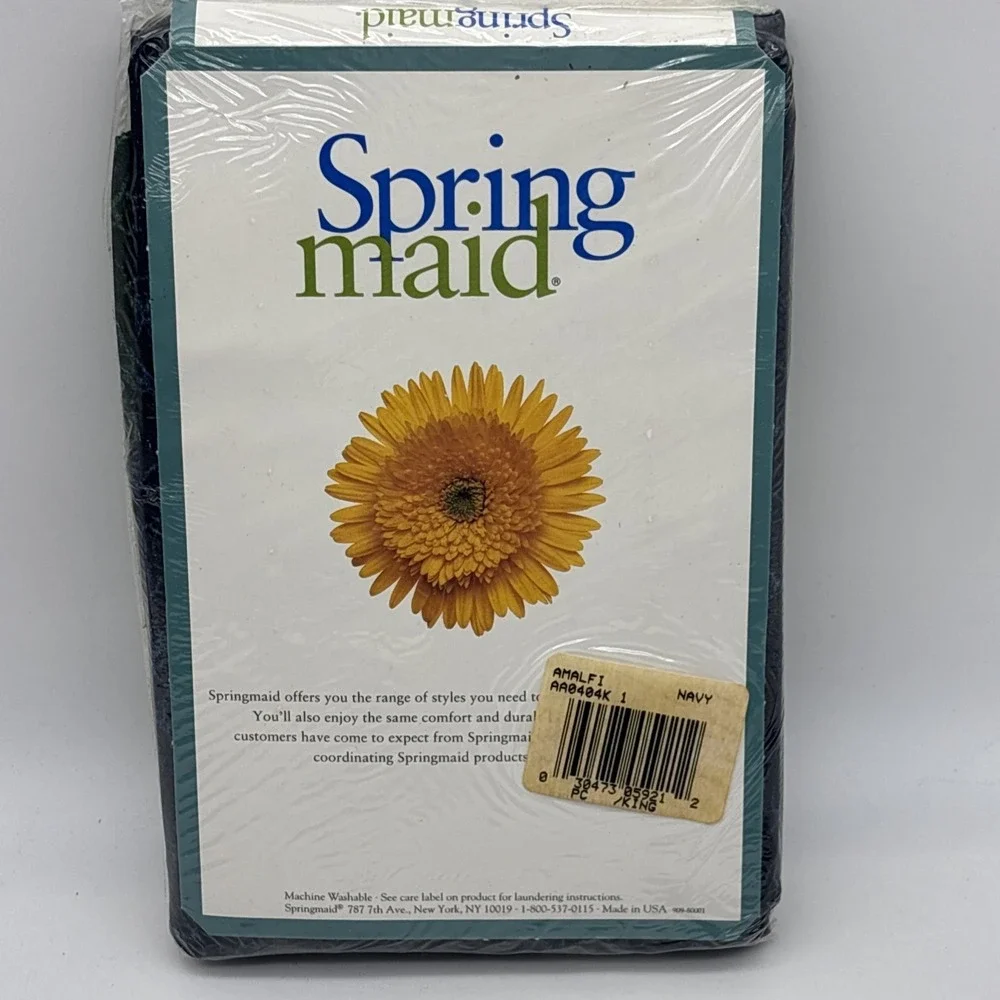 vintage Springmaid king pillowcases (2) Navy AMALFI NOS